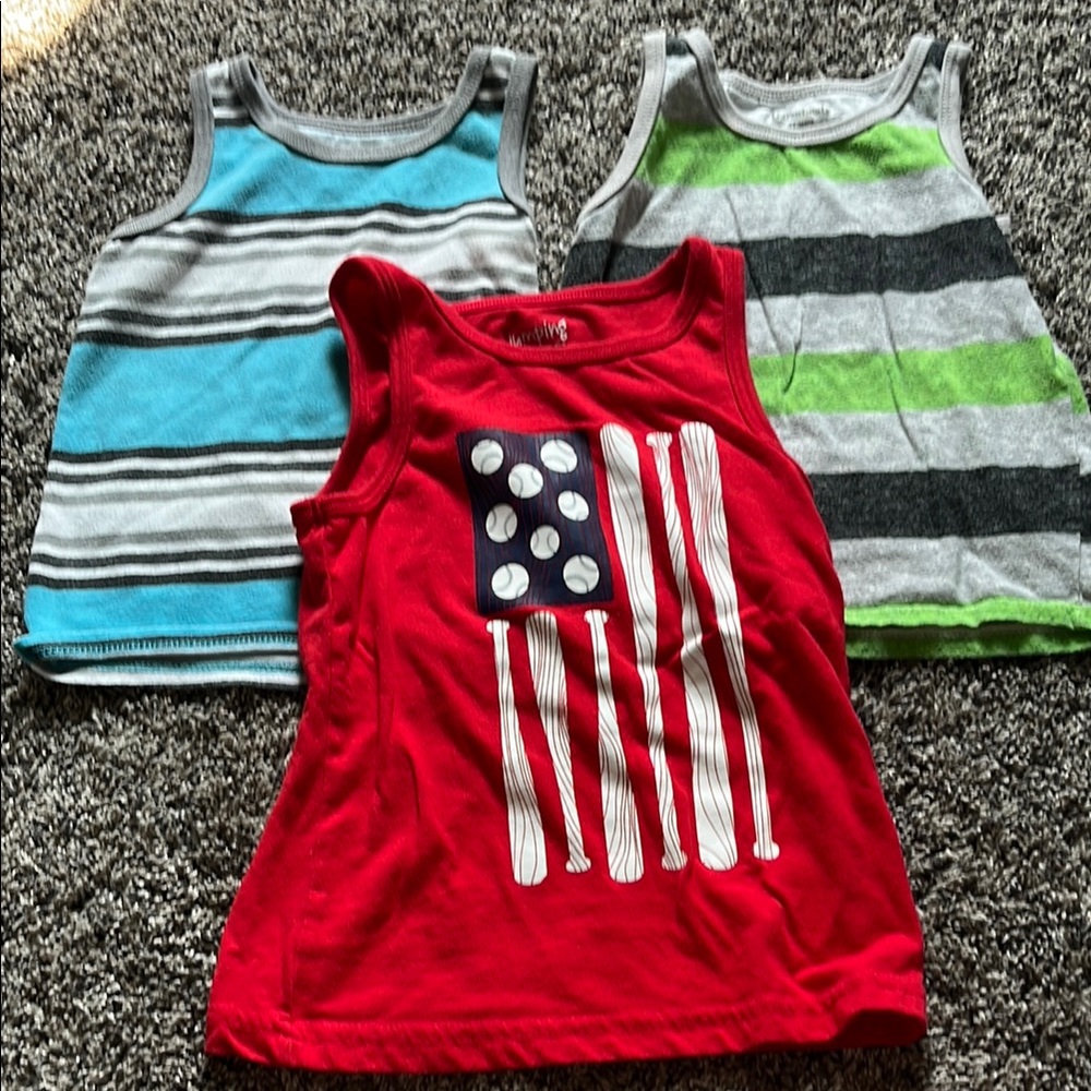Red and Blue Tank Tops Casual Summer Wear